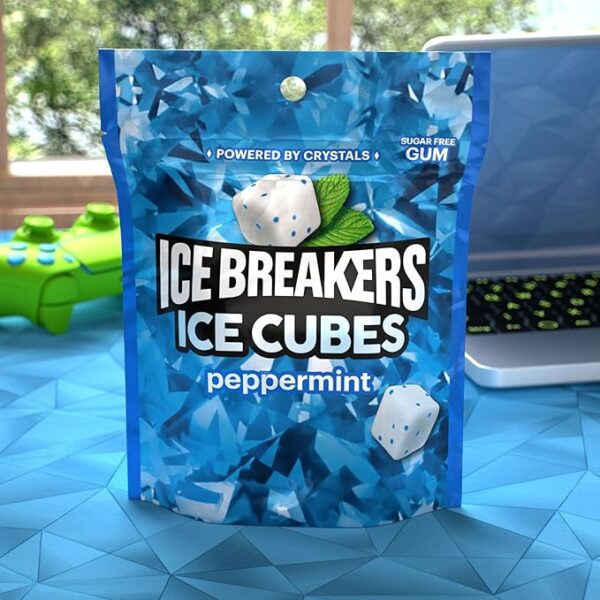 Ice breakers ice-cubes peppermint-sugar-free-chewing-gum-pouch