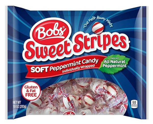 Bob's Red & White Sweet Stripes Peppermint Soft Mint Candy, 10 Ounces