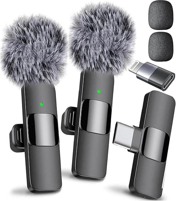 Professional Wireless Microphone for iPhone, iPad, Android, Lavalier Microphone