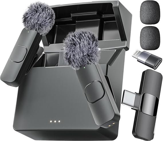 Mini Mic Pro (Latest Model - Wireless Microphone for iPhone, iPad, Android, Lavalier Microphone for Video