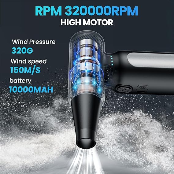 Electric Compressed Air Duster - 32,0000 RPM Rechargeable Cordless Air Blower for PC - Image 3