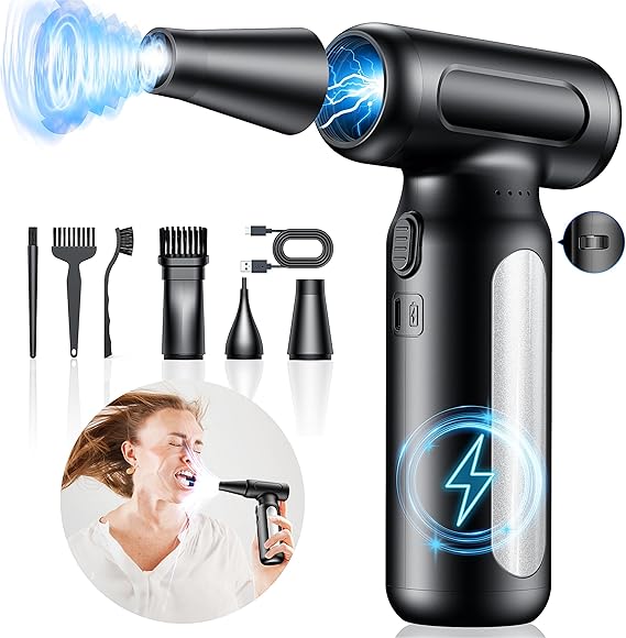 Electric Compressed Air Duster - 32,0000 RPM Rechargeable Cordless Air Blower for PC