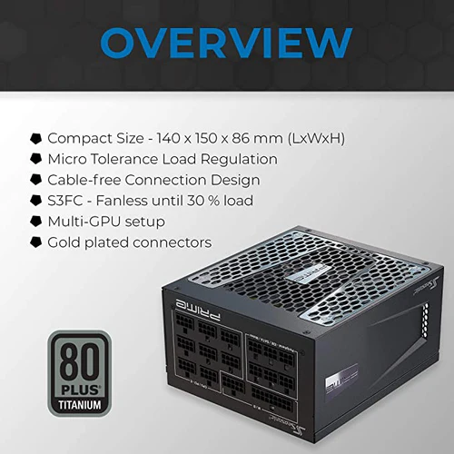 Seasonic PRIME TX-1000, 1000W 80+ Titanium, Full Modular, Fan Control in Fanless, Silent, and Cooling Mode,Perfect Power Supply for Gaming and High-Performance Systems, SSR-1000TR. - Image 3