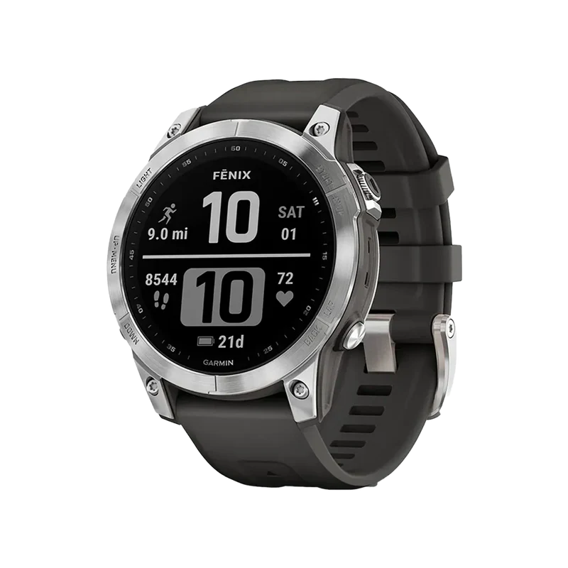 Garmin Fenix 7 Multisport GPS Watch Silver with Graphite Band - Image 3