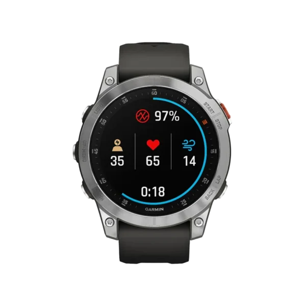 Garmin Fenix 7 Multisport GPS Watch Silver with Graphite Band