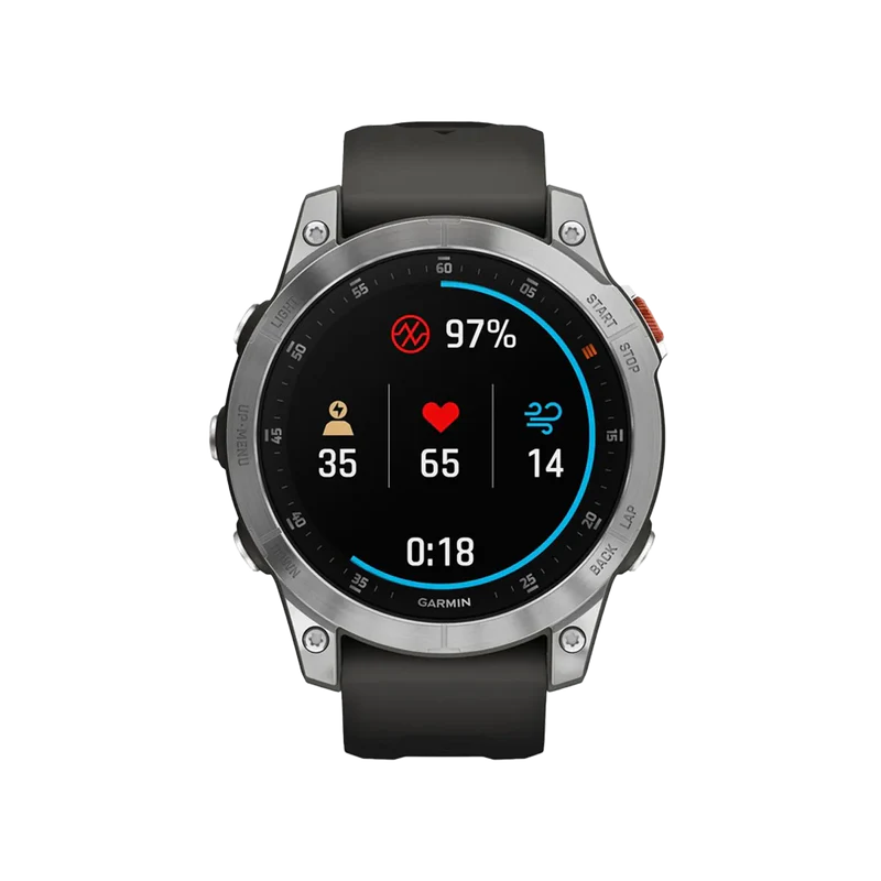 Garmin Fenix 7 Multisport GPS Watch Silver with Graphite Band