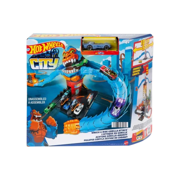 Hot Wheels Gorilla Grapple Track Set – 5-Ft Track 1:64 Scale Vehicle
