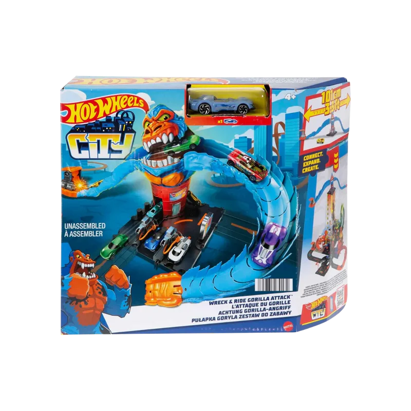 Hot Wheels Gorilla Grapple Track Set – 5-Ft Track 1:64 Scale Vehicle