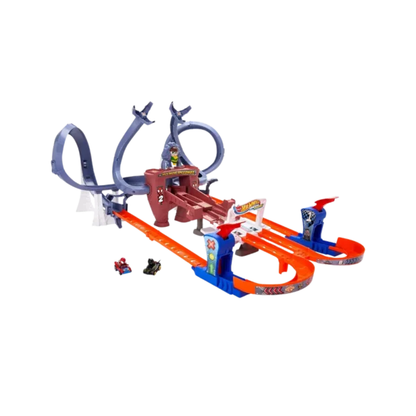 Hot Wheels Spider-Man Web-Slinging Speedway Track Set Spider-Man & Black Panther
