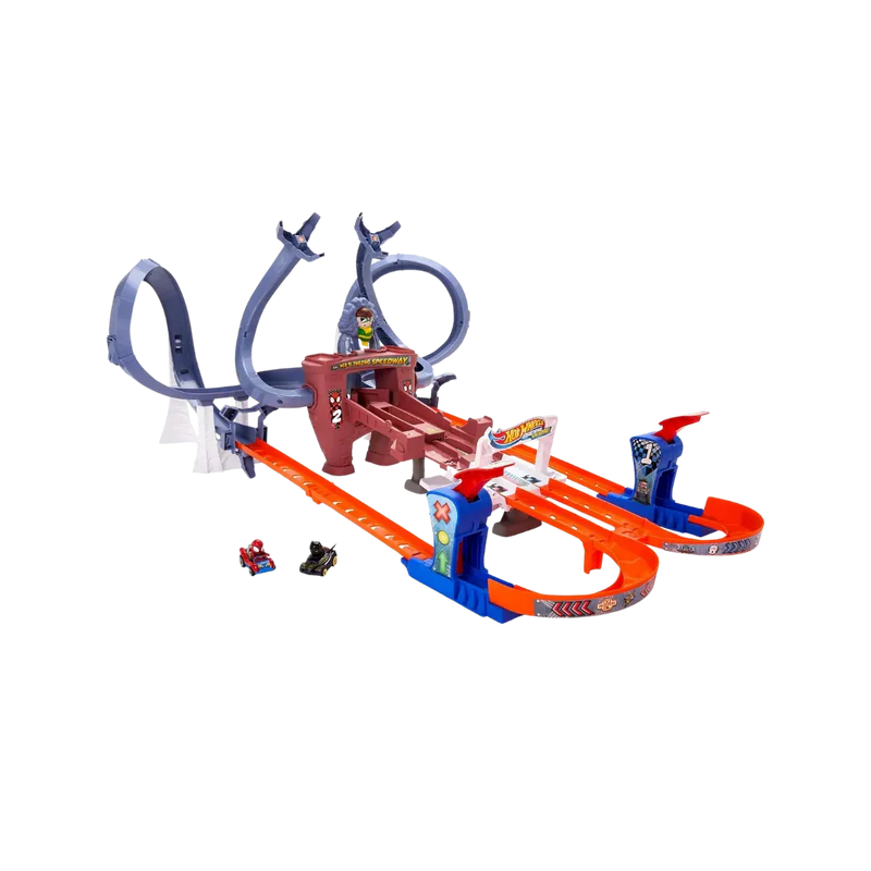 Hot Wheels Spider-Man Web-Slinging Speedway Track Set Spider-Man & Black Panther