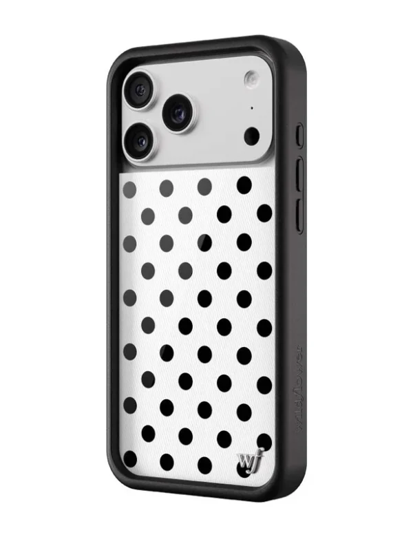 Polka Dot | White and Black iPhone Case - Image 2