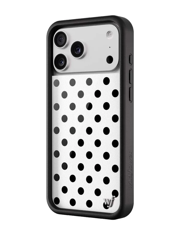 Polka Dot | White and Black iPhone Case - Image 2