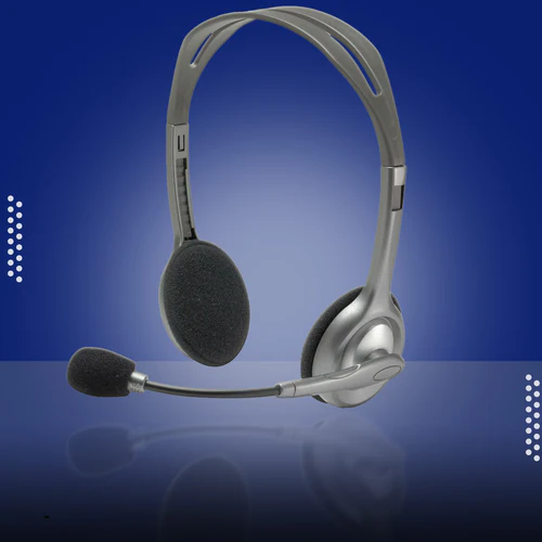 Logitech H111 Binaural Over-The-Head Stereo Headset, Black and Silver (981-000612) - Image 2